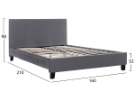 ΚΡΕΒΑΤΙ BECCA ΑΠΟ ΒΕΛΟΥΔΟ ΓΚΡΙ HM553.20 ΓΙΑ ΣΤΡΩΜΑ 150x200 EK.