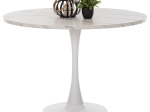 ΤΡΑΠΕΖΙ ΤΡΑΠΕΖΑΡΙΑΣ ROLLO HM9422.01 ΣΤΡΟΓΓΥΛΟ WHITE MARBLE Φ120x74Yεκ.