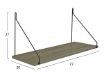 ΡΑΦΙ ΤΟΙΧΟΥ AGILAN ΜΕΛΑΜΙΝΗΣ HM9183.12 OLIVE GREY 72x20x27Y εκ.