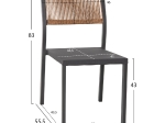 ΚΑΡΕΚΛΑ ΑΛΟΥΜΙΝΙΟΥ ΑΝΘΡΑΚΙ ΜΕ RATTAN ΚΑΙ TEXTLINE HM5921.01 46x55,5x83Υ εκ.