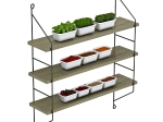 ΡΑΦΙΕΡΑ ΤΟΙΧΟΥ ACHALA ΜΕΛΑΜΙΝΗΣ HM9185.12 OLIVE GREY 60x15x68Y εκ.
