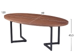 ΤΡΑΠΕΖΙ ΣΑΛΟΝΙΟΥ HM9468.02 MDF ME ΚΑΠΛΑΜΑ ΑΠΟ ΞΥΛΟ ΦΡΑΞΟΥ 120x60x45,5Yεκ.