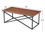 ΤΡΑΠΕΖΙ ΣΑΛΟΝΙΟΥ HM9469.02 MDF ΜΕ ΚΑΠΛΑΜΑ ΑΠΟ ΞΥΛΟ ΦΡΑΞΟΥ 120x60x45,5Yεκ.