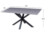 ΤΡΑΠΕΖΙ ΣΑΛΟΝΙΟΥ HM9470.05 GREY MARBLE-ΜΑΥΡΗ ΜΕΤΑΛ.ΒΑΣΗ 120x60x45,5Yεκ.
