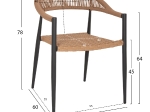 ΠΟΛΥΘΡΟΝΑ ΑΛΟΥΜΙΝΙΟΥ HM5854.12 ΑΝΘΡΑΚΙ PΕ RATTAN ΜΠΕΖ 56x60x78 εκ.