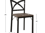 ΣΕΤ ΤΡΑΠΕΖΑΡΙΑΣ GOOSE 5ΤΜΧ HM9530.01 MDF ΚΑΡΥΔΙ-ΜΕΤΑΛΛΟ ΜΑΥΡΟ 120x80x75Yεκ.