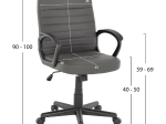 ΚΑΡΕΚΛΑ ΓΡΑΦΕΙΟΥ THEONI HM1189.10 PU ΔΕΡΜΑ ΓΚΡΙ ΧΡΩΜΑ-ΜΑΥΡΑ ΜΠΡΑΤΣΑ 55x65x100Υεκ.