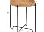 ΤΡΑΠΕΖΑΚΙ ΒΟΗΘΗΤΙΚΟ FLY HM7906 RATTAN ΦΥΣΙΚΟ ΧΡΩΜΑ-ΜΕΤΑΛΛΙΚΗ ΒΑΣΗ ΜΑΥΡΗ Φ40x53Yεκ.