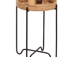 ΤΡΑΠΕΖΑΚΙ ΒΟΗΘΗΤΙΚΟ FLY HM7905 RATTAN ΦΥΣΙΚΟ ΧΡΩΜΑ-ΜΕΤΑΛΛΙΚΗ ΒΑΣΗ ΜΑΥΡΗ Φ32x48Yεκ.