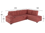 ΚΑΝΑΠΕΣ ΚΡΕΒΑΤΙ JADE HM3144.03R ΔΕΞΙΑ ΓΩΝΙΑ ΣΑΠΙΟ ΜΗΛΟ ΒΕΛΟΥΔΟ 250x80-180x73-88Υεκ.