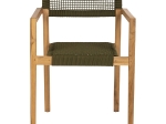 ΠΟΛΥΘΡΟΝΑ CHARLOTTE HM9637.05 ΞΥΛΟ TEAK ΦΥΣΙΚΟ & ΠΡΑΣΙΝΟ ΣΧΟΙΝΙ 59x54x83Y εκ.