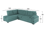 ΚΑΝΑΠΕΣ ΚΡΕΒΑΤΙ JADE HM3144.04L ΑΡΙΣΤΕΡΗ ΓΩΝΙΑ ΒΕΡΑΜΑΝ ΒΕΛΟΥΔΟ 250x80-180x73-88Υεκ.