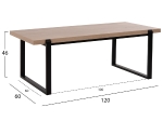 ΤΡΑΠΕΖΙ ΣΑΛΟΝΙΟΥ SHABEN HM9585.03 MDF SONOMA-ΜΑΥΡΗ ΜΕΤΑΛΛΙΚΗ ΒΑΣΗ 120x60X46Yεκ.