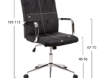 ΚΑΡΕΚΛΑ ΓΡΑΦΕΙΟΥ JOSEF HM1181.04 ΜΑΥΡΟ ΒΕΛΟΥΔΟ-INOX ΒΑΣΗ 58x61x105-113Yεκ.
