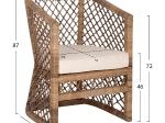 ΠΟΛΥΘΡΟΝΑ MPIKO HM5990 RATTAN ΦΥΣΙΚΟ-ΜΑΞΙΛΑΡΙ ΕΚΡΟΥ 64x68x87Υ εκ.