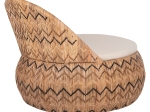ΠΟΛΥΘΡΟΝΑ ΣΤΡΟΓΓΥΛΗ LADLON HM5992 RATTAN ΦΥΣΙΚΟ-ΕΚΡΟΥ ΜΑΞΙΛΑΡΙ 97x97x76Υεκ.