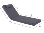 ΜΑΞΙΛΑΡΙ ΞΑΠΛΩΣΤΡΑΣ TEXTILENE 600gr SIFNOS ΓΚΡΙ HM11236.30T 196(117+1+78)x58x9εκ.