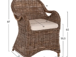 ΠΟΛΥΘΡΟΝΑ ΜΕ ΕΚΡΟΥ ΜΑΞΙΛΑΡΙ KEYLA HM9536 ΚΑΦΕ RATTAN 63x65x87Υεκ.