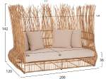 ΚΑΝΑΠΕΣ ΕΞ. ΧΩΡΟΥ ZEPHYR HM5988 ΚΑΛΑΜΙΑ RATTAN ΦΥΣΙΚΟ-ΜΠΕΖ ΜΑΞΙΛΑΡΙΑ 200x120x142Yεκ.