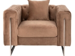 ΠΟΛΥΘΡΟΝΑ τ.CHESTERFIELD MOBAR HM3261.03 ΜΠΕΖ ΒΕΛΟΥΔΟ-ΜΕΤΑΛΛΙΚΑ ΠΟΔΙΑ 99x86,5x77Υεκ.