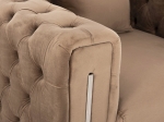 ΠΟΛΥΘΡΟΝΑ τ.CHESTERFIELD MOBAR HM3261.03 ΜΠΕΖ ΒΕΛΟΥΔΟ-ΜΕΤΑΛΛΙΚΑ ΠΟΔΙΑ 99x86,5x77Υεκ.