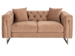 ΚΑΝΑΠΕΣ τ.CHESTERFIELD MOBAR HM3262.03 ΜΠΕΖ ΒΕΛΟΥΔΟ-ΜΕΤΑΛΛΙΚΑ ΠΟΔΙΑ 154x85x68Υεκ