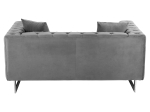 ΚΑΝΑΠΕΣ τ.CHESTERFIELD MOBAR HM3262.01 ΓΚΡΙ ΒΕΛΟΥΔΟ-ΜΕΤΑΛΛΙΚΑ ΠΟΔΙΑ 154x85x68Υεκ