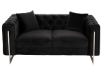 ΚΑΝΑΠΕΣ τ.CHESTERFIELD MOBAR HM3262.04 ΜΑΥΡΟ ΒΕΛΟΥΔΟ-ΜΕΤΑΛΛΙΚΑ ΠΟΔΙΑ 154x85x68Υεκ