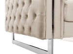 ΠΟΛΥΘΡΟΝΑ τ.CHESTERFIELD MOBAR HM3261.02 ΚΡΕΜ ΒΕΛΟΥΔΟ-ΜΕΤΑΛΛΙΚΑ ΠΟΔΙΑ 99x86,5x77Υεκ.
