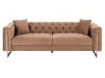 ΚΑΝΑΠΕΣ τ.CHESTERFIELD MOBAR HM3263.03 ΜΠΕΖ ΒΕΛΟΥΔΟ-ΜΕΤΑΛΛΙΚΑ ΠΟΔΙΑ 212x87x68Υεκ