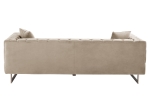 ΚΑΝΑΠΕΣ τ.CHESTERFIELD MOBAR HM3263.02 ΚΡΕΜ ΒΕΛΟΥΔΟ-ΜΕΤΑΛΛΙΚΑ ΠΟΔΙΑ 212x87x68Υεκ