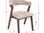 ΚΑΡΕΚΛΑ RIDER HM9734.02 RUBBERWOOD ΣΕ ΚΑΡΥΔΙ-ΥΦΑΣΜΑ ΕΚΡΟΥ 59x59x83Yεκ.