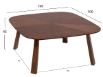 ΤΡΑΠΕΖΙ ΣΑΛΟΝΙΟΥ RINER HM9738 MDF ΜΕ ΚΑΠΛΑΜΑ ΚΑΡΥΔΙΑΣ 100x100x45Yεκ.