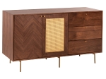 ΜΠΟΥΦΕΣ MEEN HM9735 MDF ΜΕ ΦΥΣΙΚΟ ΚΑΠΛΑΜΑ ΚΑΡΥΔΙΑΣ-ΧΡΥΣΑ ΜΕΤΑΛΛΙΚΑ ΠΟΔΙΑ 150x40x80Υεκ