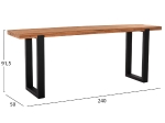 ΚΟΝΣΟΛΑ SHIRE HM9800 ΑΝΑΚΥΚΛΩΜΕΝΟ ΞΥΛΟ TEAK-ΜΑΥΡΕΣ ΜΕΤΑΛΛΙΚΕΣ ΒΑΣΕΙΣ 240x50x90Yεκ