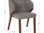 ΚΑΡΕΚΛΑ RADDER HM9749 RUBBERWOOD ΣΕ ΚΑΡΥΔΙ-ΓΚΡΙ ΥΦΑΣΜΑ 50x53x77Υεκ.