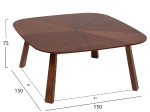 ΤΡΑΠΕΖΙ ΤΡΑΠΕΖΑΡΙΑΣ RINER HM9733 MDF ΜΕ ΚΑΠΛΑΜΑ ΚΑΡΥΔΙΑΣ 150x150x75Υ εκ.