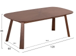 ΤΡΑΠΕΖΙ ΣΑΛΟΝΙΟΥ RINER HM9737 MDF ΣΕ ΚΑΡΥΔΙ ΧΡΩΜΑ 120x60x45Υεκ.