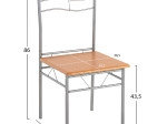 ΣΕΤ ΤΡΑΠΕΖΑΡΙΑΣ 5ΤΜΧ PEASY HM9415.02 ΜΕΤΑΛΛΟ ΑΣΗΜΙ-MDF SONAMA 110x60x75Υεκ