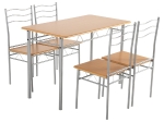 ΣΕΤ ΤΡΑΠΕΖΑΡΙΑΣ 5ΤΜΧ PEASY HM9415.02 ΜΕΤΑΛΛΟ ΑΣΗΜΙ-MDF SONAMA 110x60x75Υεκ