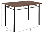 ΣΕΤ ΤΡΑΠΕΖΑΡΙΑΣ 5ΤΜΧ PEARY HM9416.01 ΜΕΤΑΛΛΟ ΜΑΥΡΟ-MDF ΚΑΡΥΔΙ 110x70x74Yεκ.