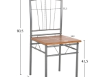 ΣΕΤ ΤΡΑΠΕΖΑΡΙΑΣ 5ΤΜΧ PEARY HM9416.02 ΜΕΤΑΛΛΟ ΑΣΗΜΙ-MDF ΣΟΝΑΜΑ 110x70x74Yεκ.