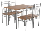 ΣΕΤ ΤΡΑΠΕΖΑΡΙΑΣ 5ΤΜΧ PEARY HM9416.02 ΜΕΤΑΛΛΟ ΑΣΗΜΙ-MDF ΣΟΝΑΜΑ 110x70x74Yεκ.
