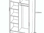 ΝΤΟΥΛΑΠΑ ΔΙΦΥΛΛΗ ILONA ΣΟΚΟΛΑ 130X61X215ΕΚ MDF