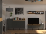ΕΠΙΠΛΟ ΤΗΛΕΟΡΑΣΗΣ BERIL ΑΝΘΡΑΚΙ-ΧΡΥΣΟ ΔΡΥΣ 138.6X42X49.8CM