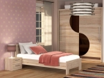 ΚΡΕΒΑΤΙ SOLO ΜΟΝΟ ΜΕ ΤΑΒΛΕΣ SONOMA MDF ΚΑΜΠΥΛΩΤΟ ΤΕΛΕΙΩΜΑ 90X200CM