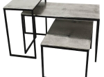 ΤΡΑΠΕΖΑΚΙ ARTELIBRE ΑΣΗΜΙ ΑΛΟΥΜΙΝΙΟ 77X38X42CM ΣΕΤ 3ΤΜΧ