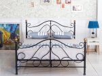ΚΡΕΒΑΤΙ ARTELIBRE EVELYN ΜΕΤΑΛΛΙΚΟ SEMY GLOSSY BLACK 210X159X109CM (ΣΤΡΩΜΑ 150X200CM)