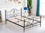 ΚΡΕΒΑΤΙ ARTELIBRE EVELYN ΜΕΤΑΛΛΙΚΟ SEMY GLOSSY BLACK 210X159X109CM (ΣΤΡΩΜΑ 150X200CM)