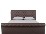 ΚΡΕΒΑΤΙ ARTELIBRE GERANIUM ΣΚΟΥΡΟ ΚΑΦΕ PU 237X170X109CM